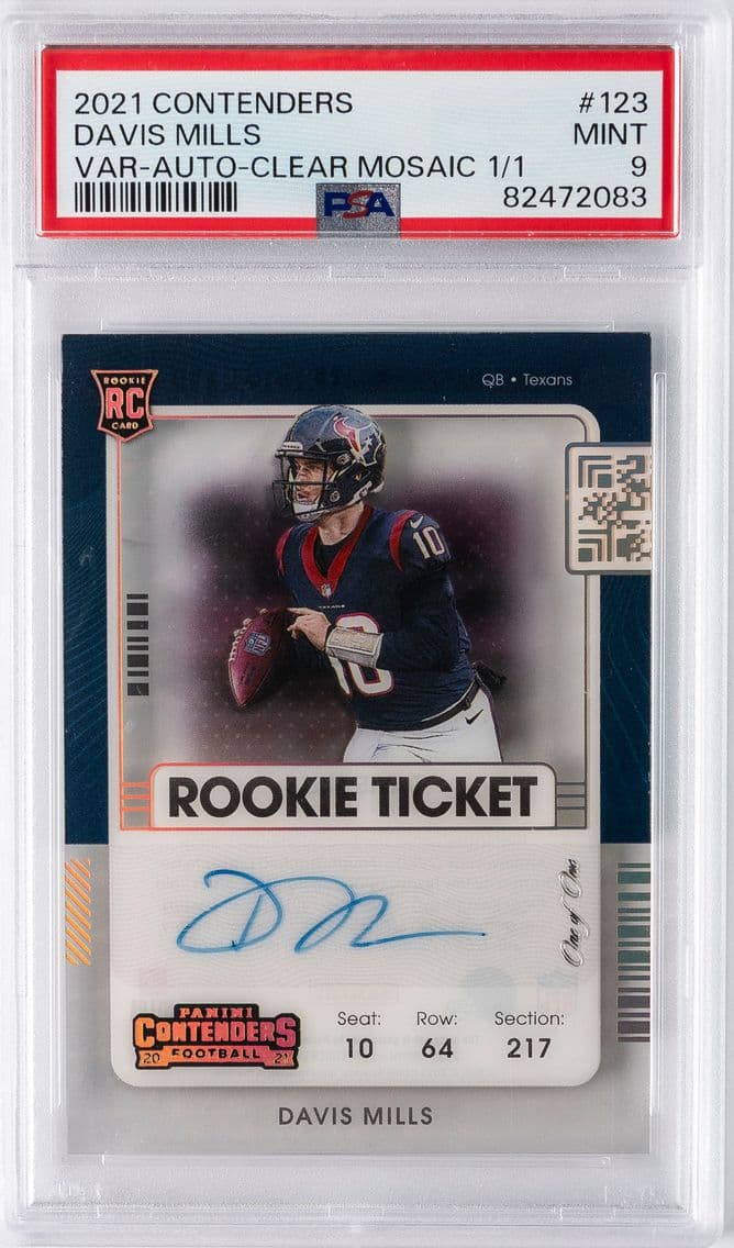 2021 #123 Davis Mills PSA 9 Pani